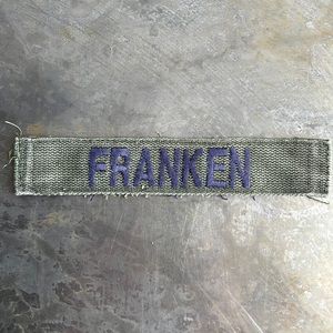 FRANKEN Embroidered Vintage ‘Army Green’ Military name tape patch